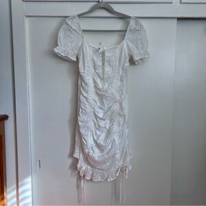 Eyelet Mini White Dress Size XS